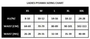 Ladies Pyjama Size Chart Discontinued